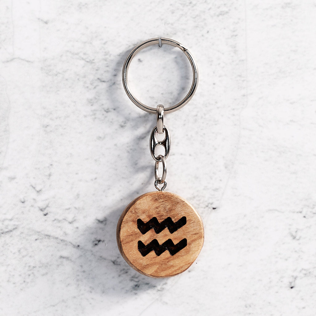 Aquarius Zodiac sign keychain