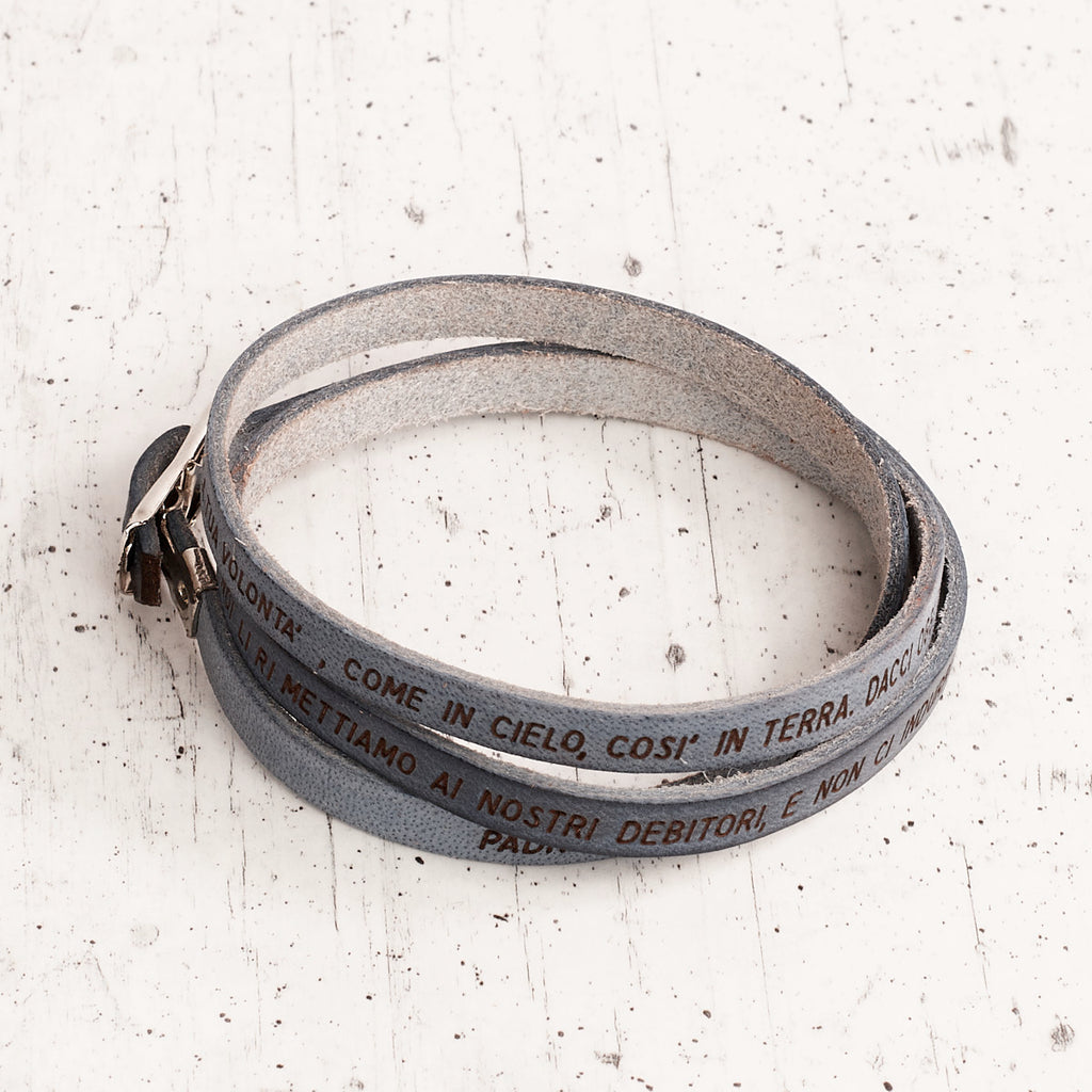 Bracciale in cuoio Padre nostro