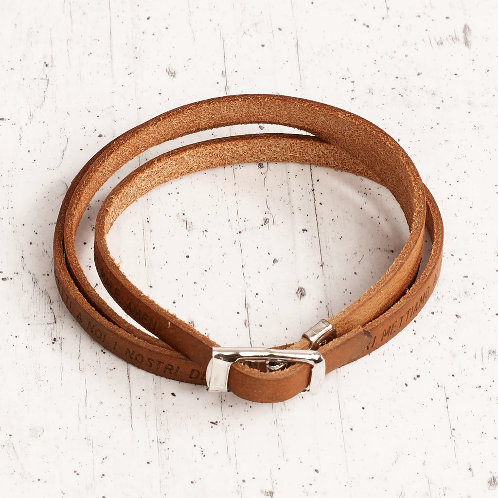 Bracciale in cuoio Padre nostro