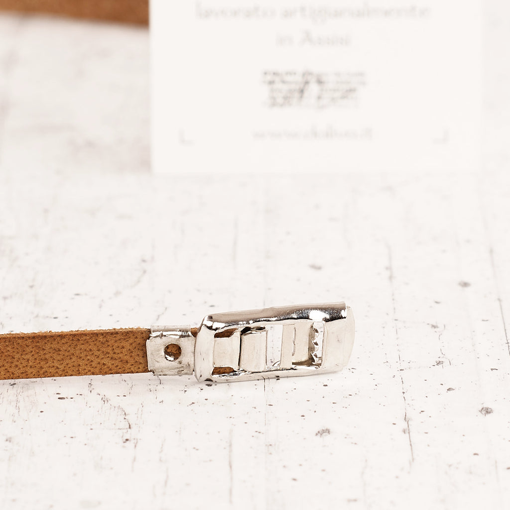 Bracciale in cuoio con Ave Maria