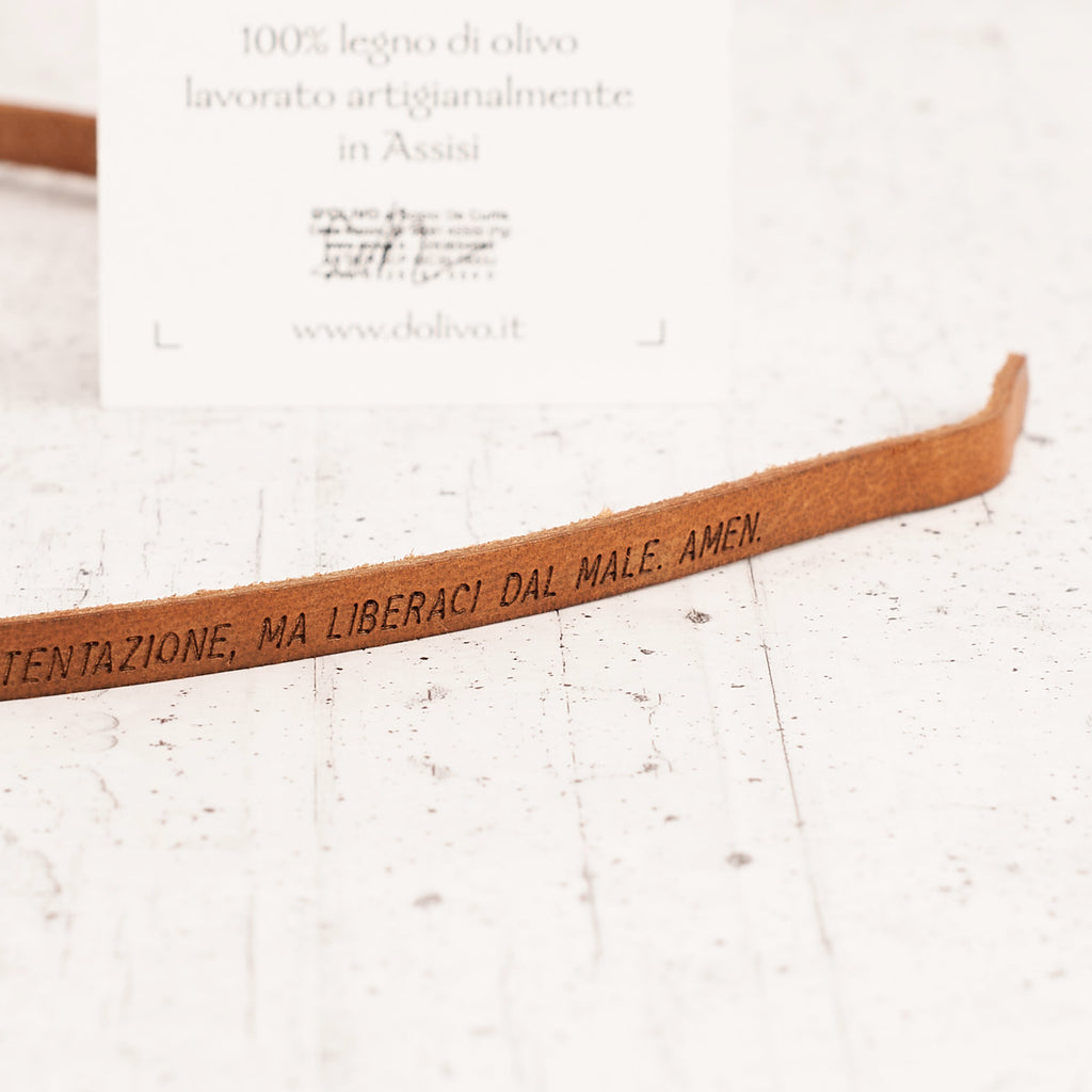 Bracciale in cuoio con Ave Maria