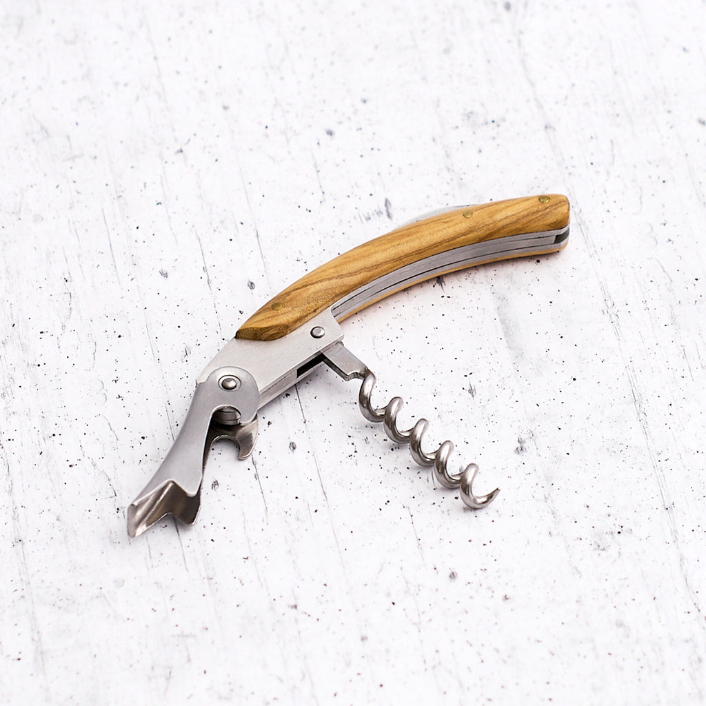 "Bacco" corkscrew in olive wood