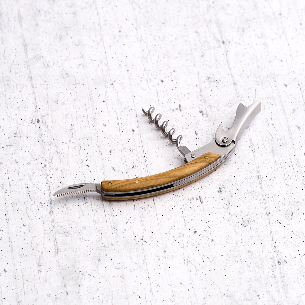 "Bacco" corkscrew in olive wood