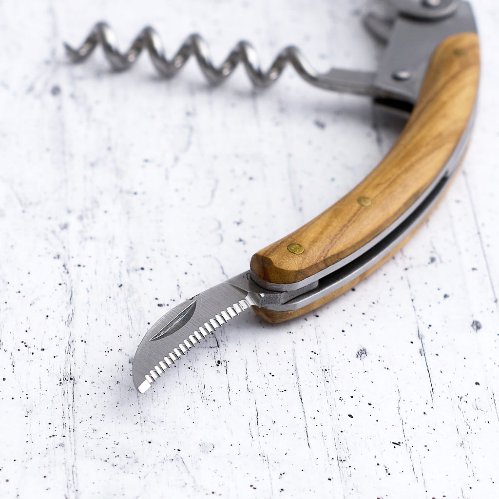 "Bacco" corkscrew in olive wood