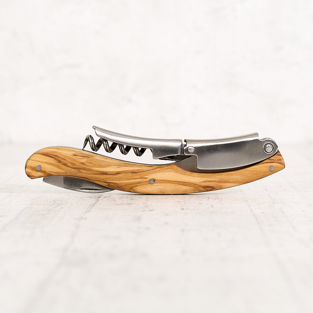 "Ruby" corkscrew in olive wood