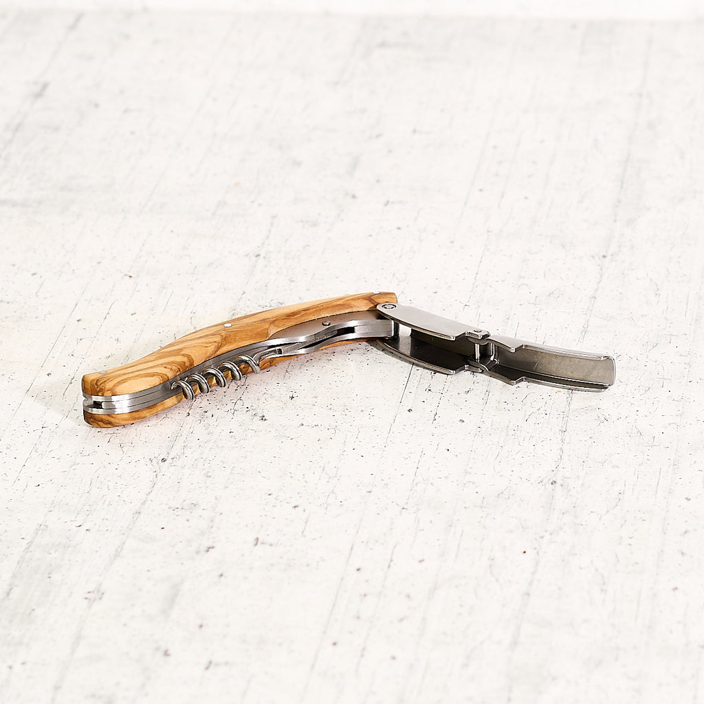 "Ruby" corkscrew in olive wood