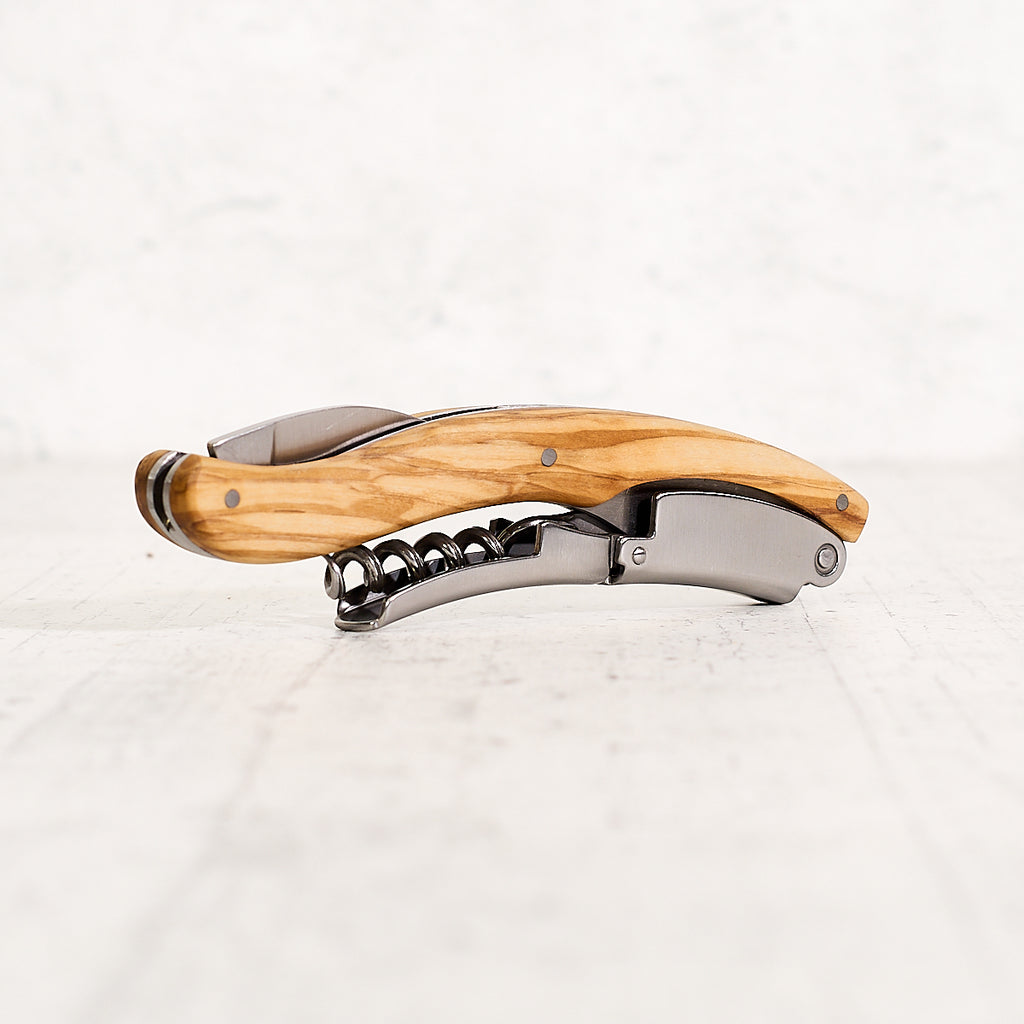 "Ruby" corkscrew in olive wood