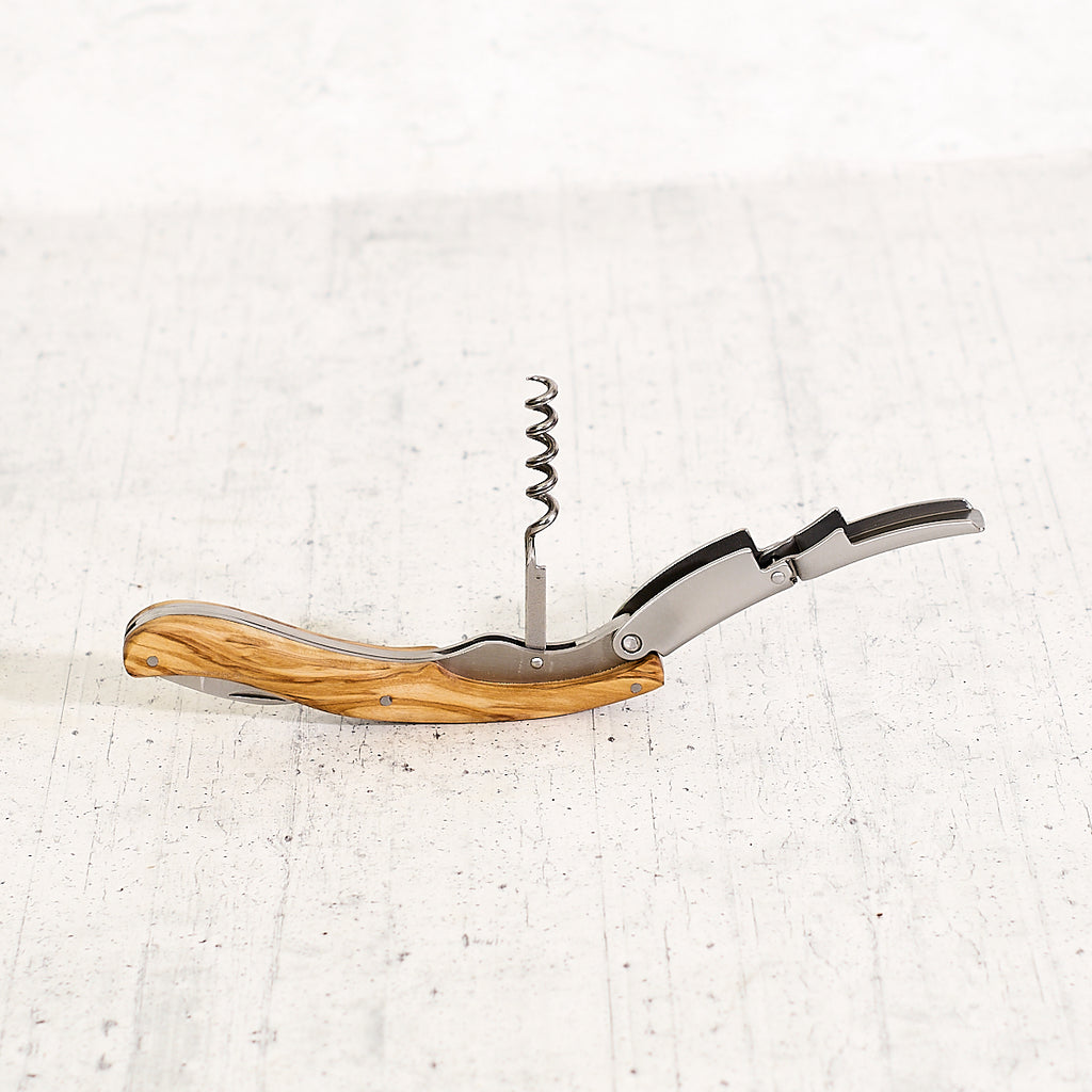 "Ruby" corkscrew in olive wood