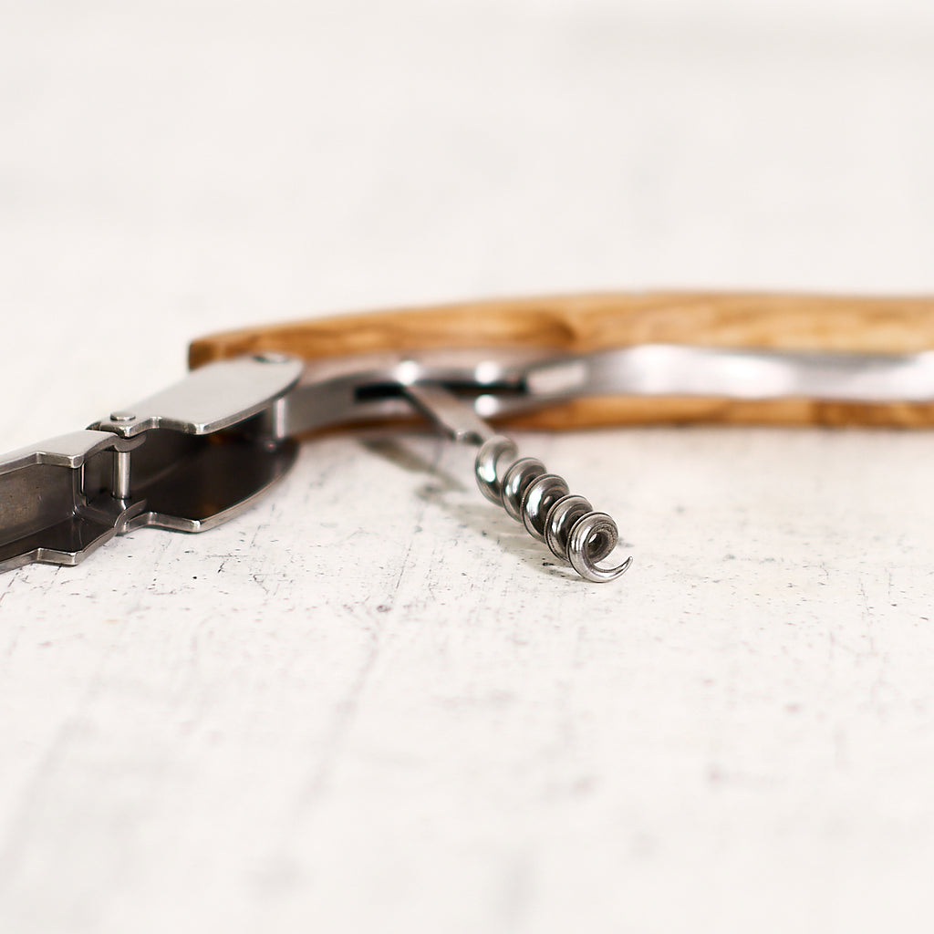 "Ruby" corkscrew in olive wood