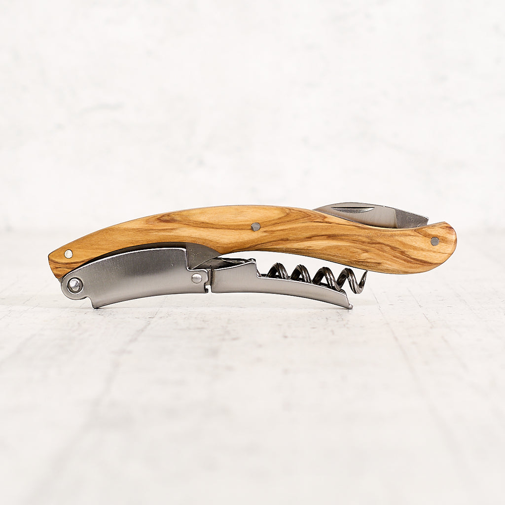 "Ruby" corkscrew in olive wood