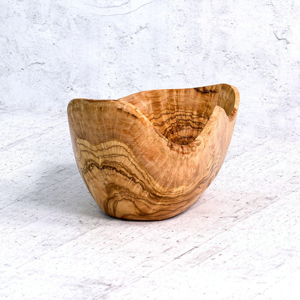 Hand-carved olive wood bowl