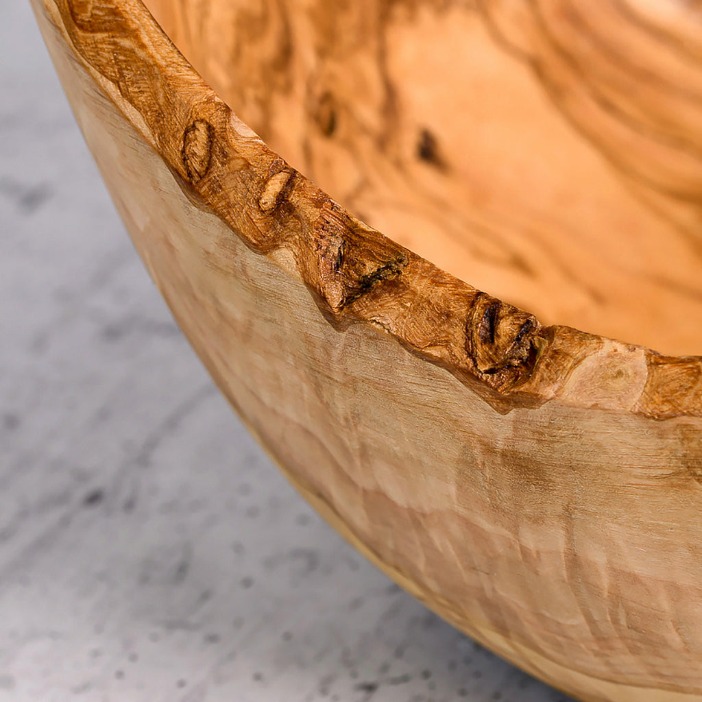 Hand-carved olive wood bowl