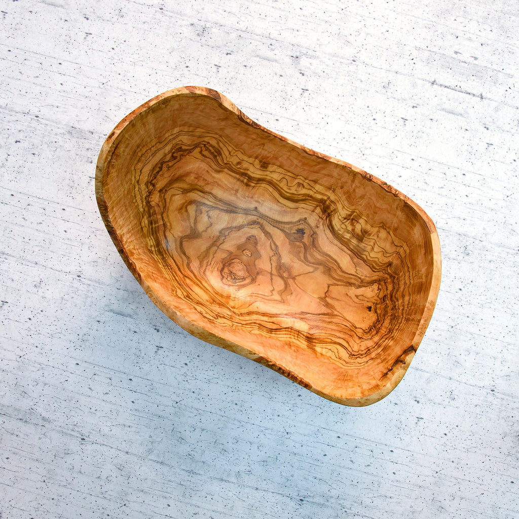 Hand-carved olive wood bowl