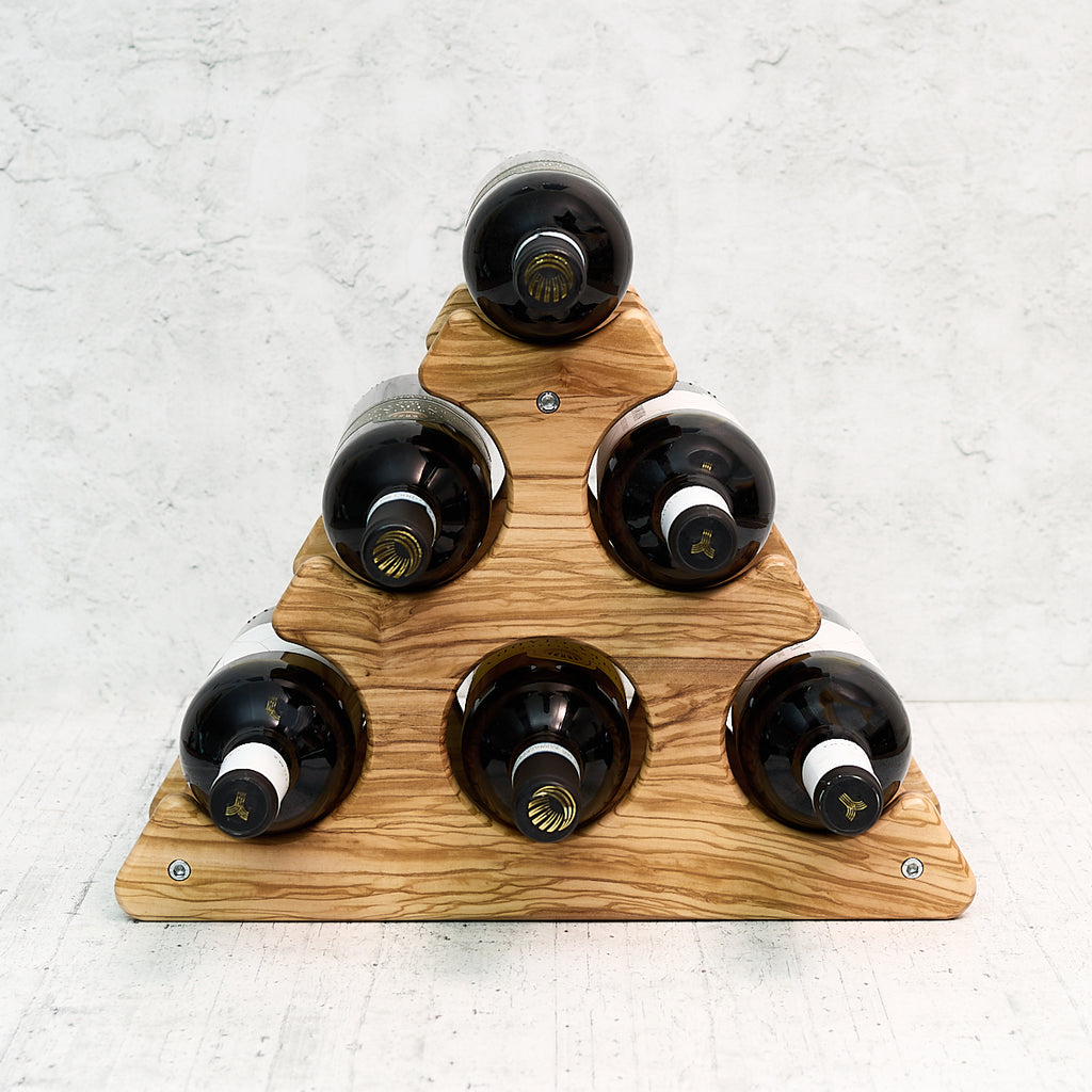 Olive wood wine rack