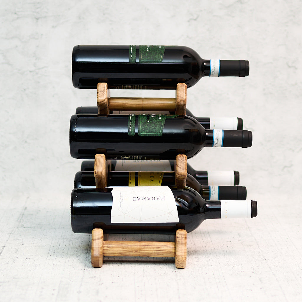 Olive wood wine rack