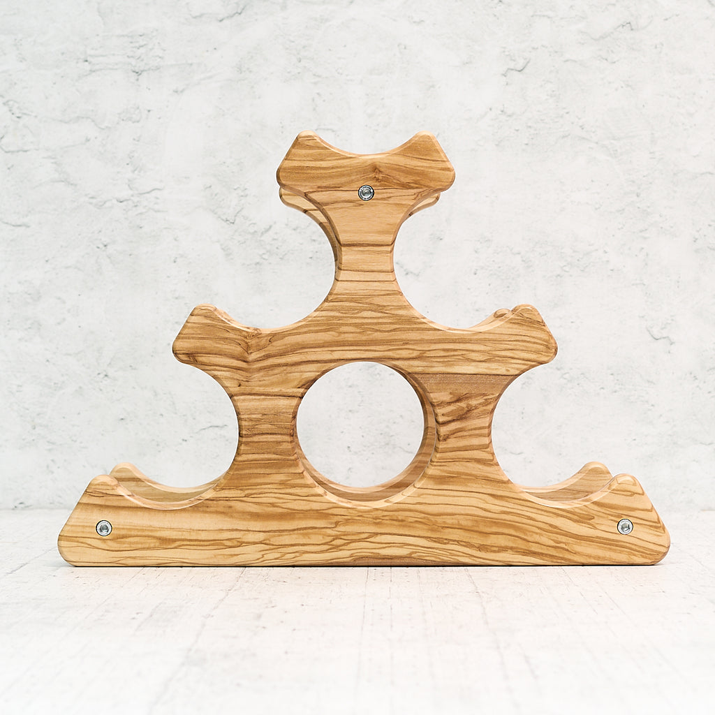 Olive wood wine rack