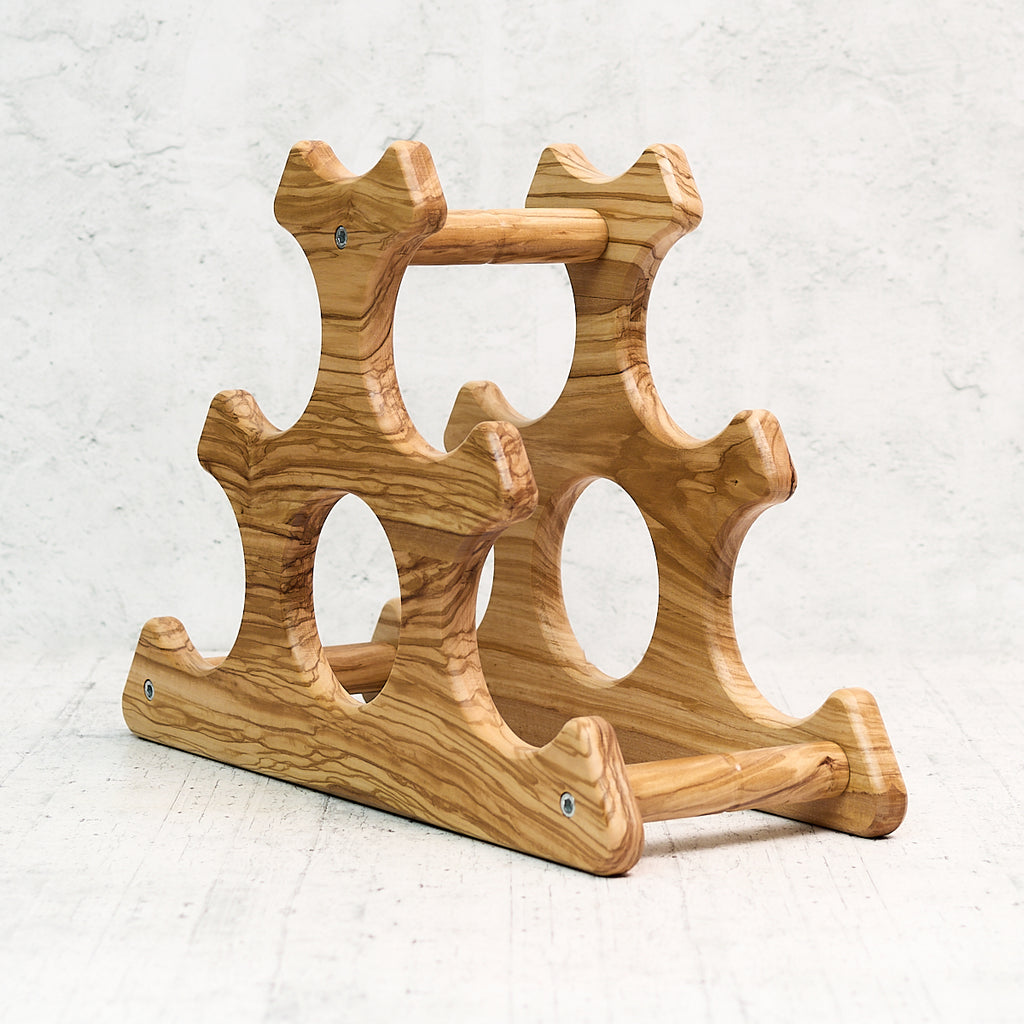 Olive wood wine rack