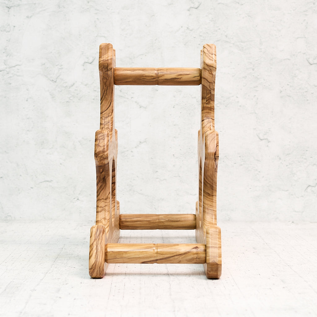 Olive wood wine rack