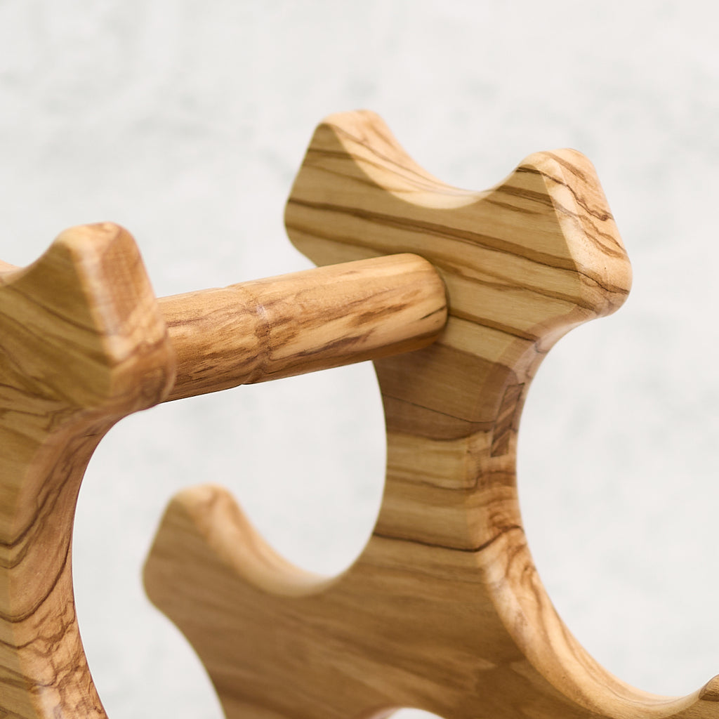 Olive wood wine rack