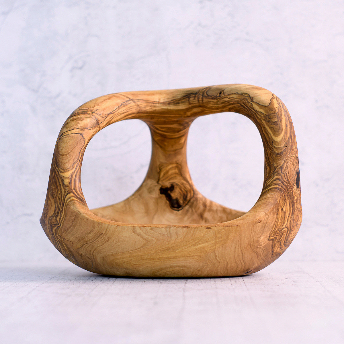 Cestino in legno di Ulivo con manico