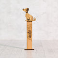 Cane segnalibro in legno di olivo