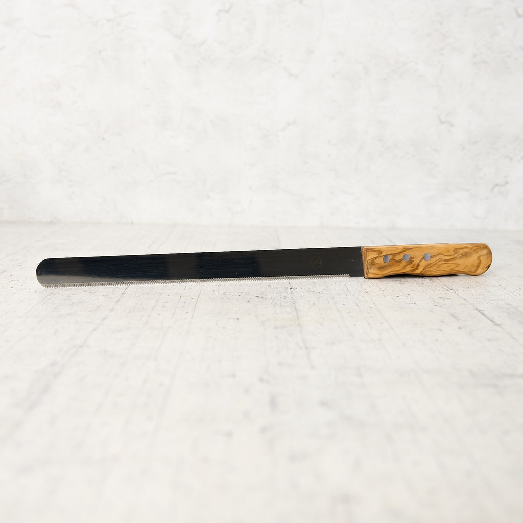 Coltello per pane in legno di ulivo artigianale