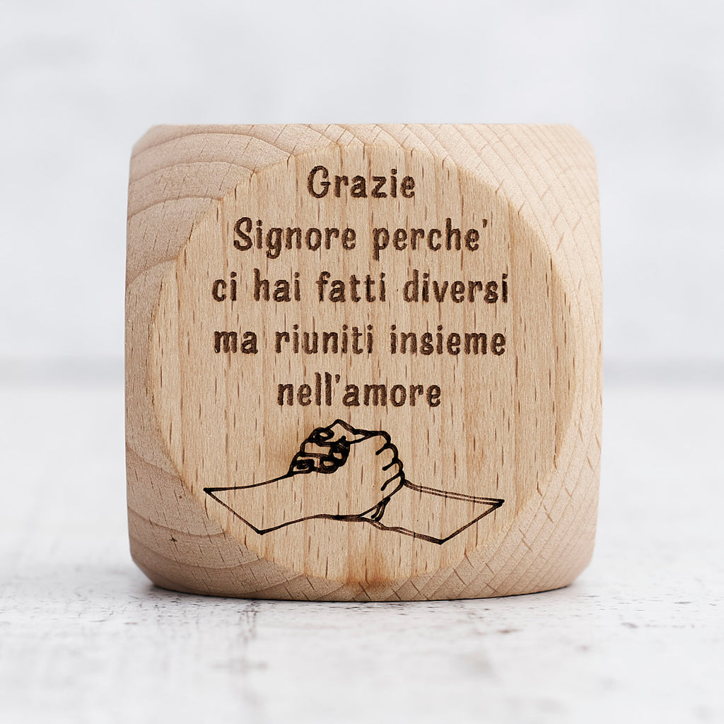 Gebetswürfel aus Holz