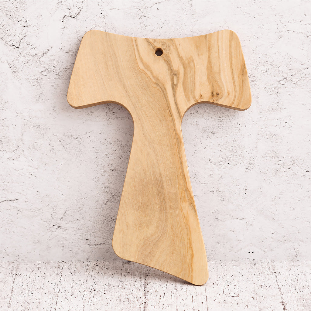 Tau della Benedizione di San Francesco dipinta a mano su legno di olivo