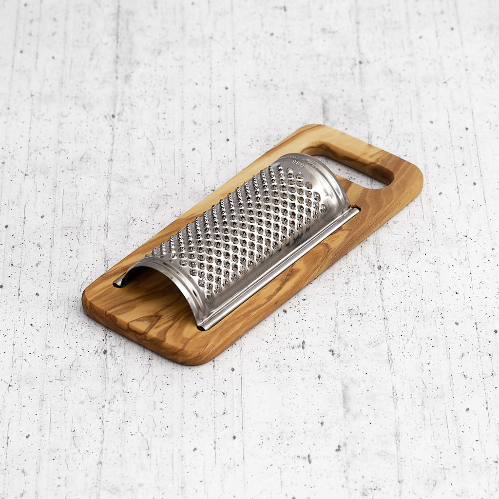 Flat olive wood grater