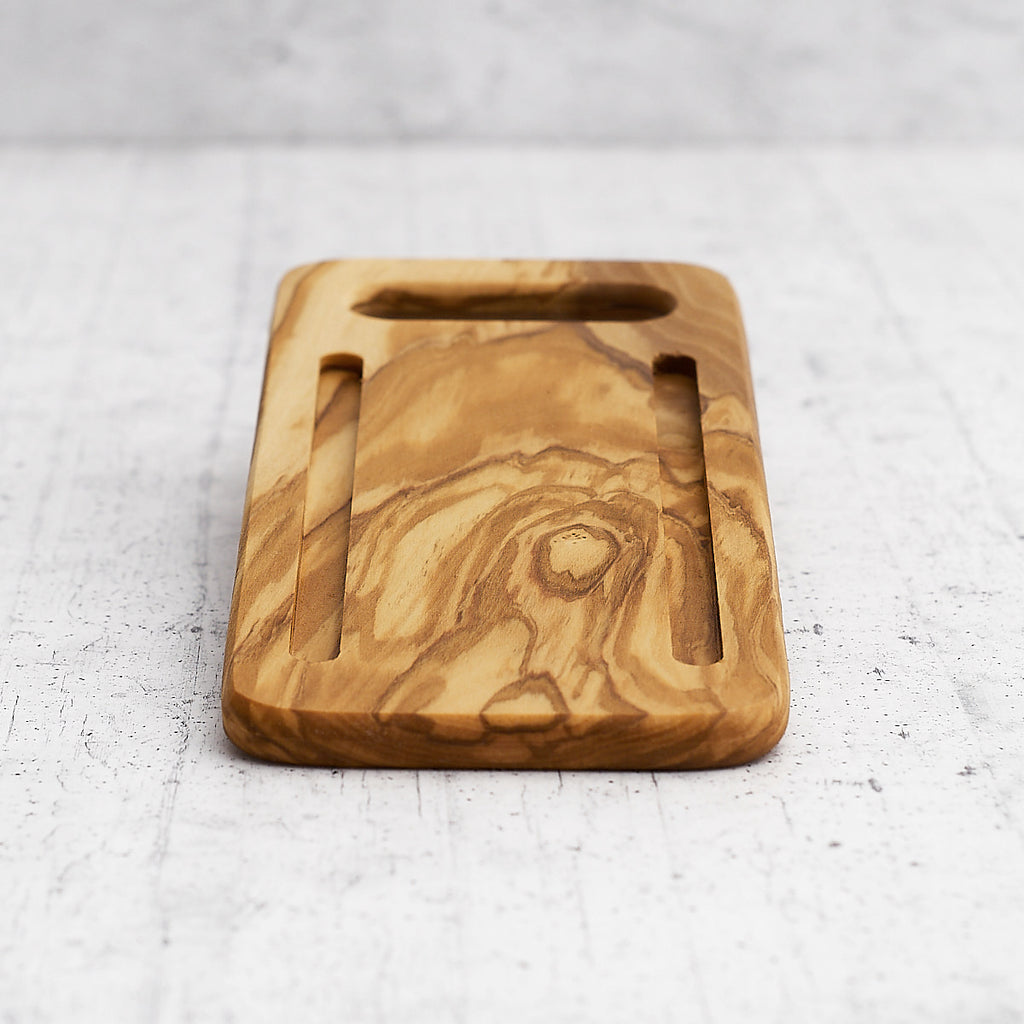 Flat olive wood grater