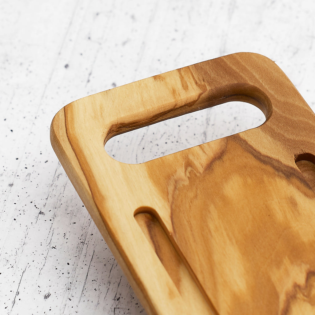 Flat olive wood grater