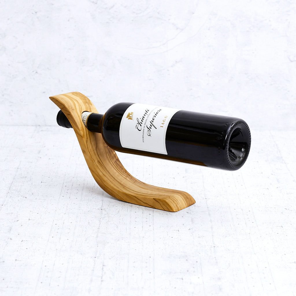 "Essse" olive wood bottle holder