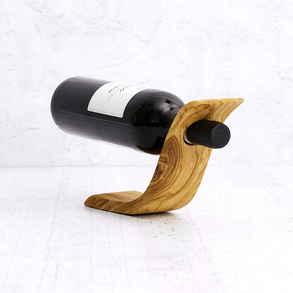 "Essse" olive wood bottle holder