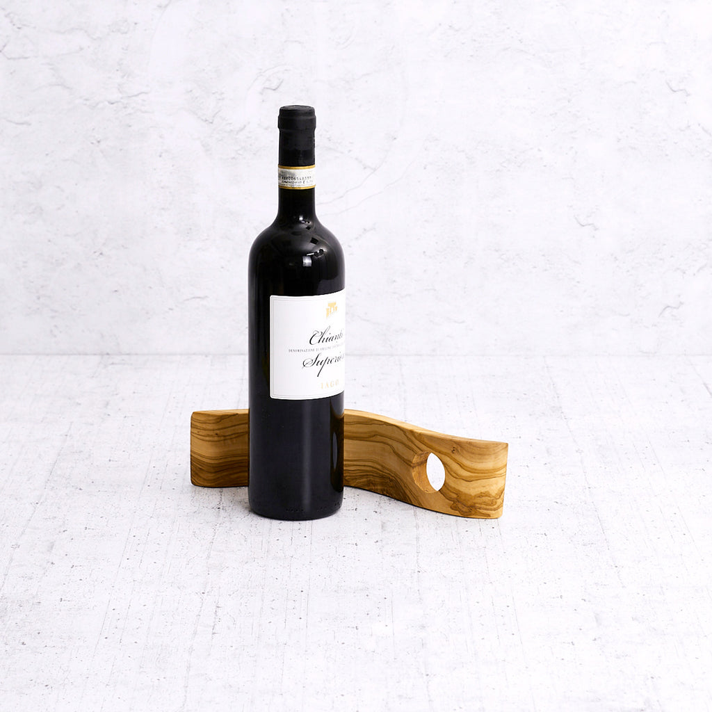 "Essse" olive wood bottle holder