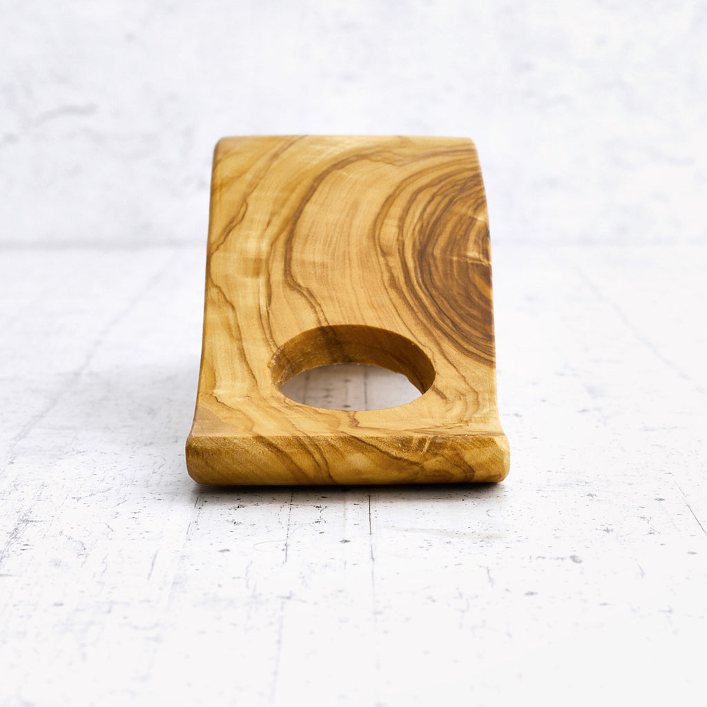 "Essse" olive wood bottle holder