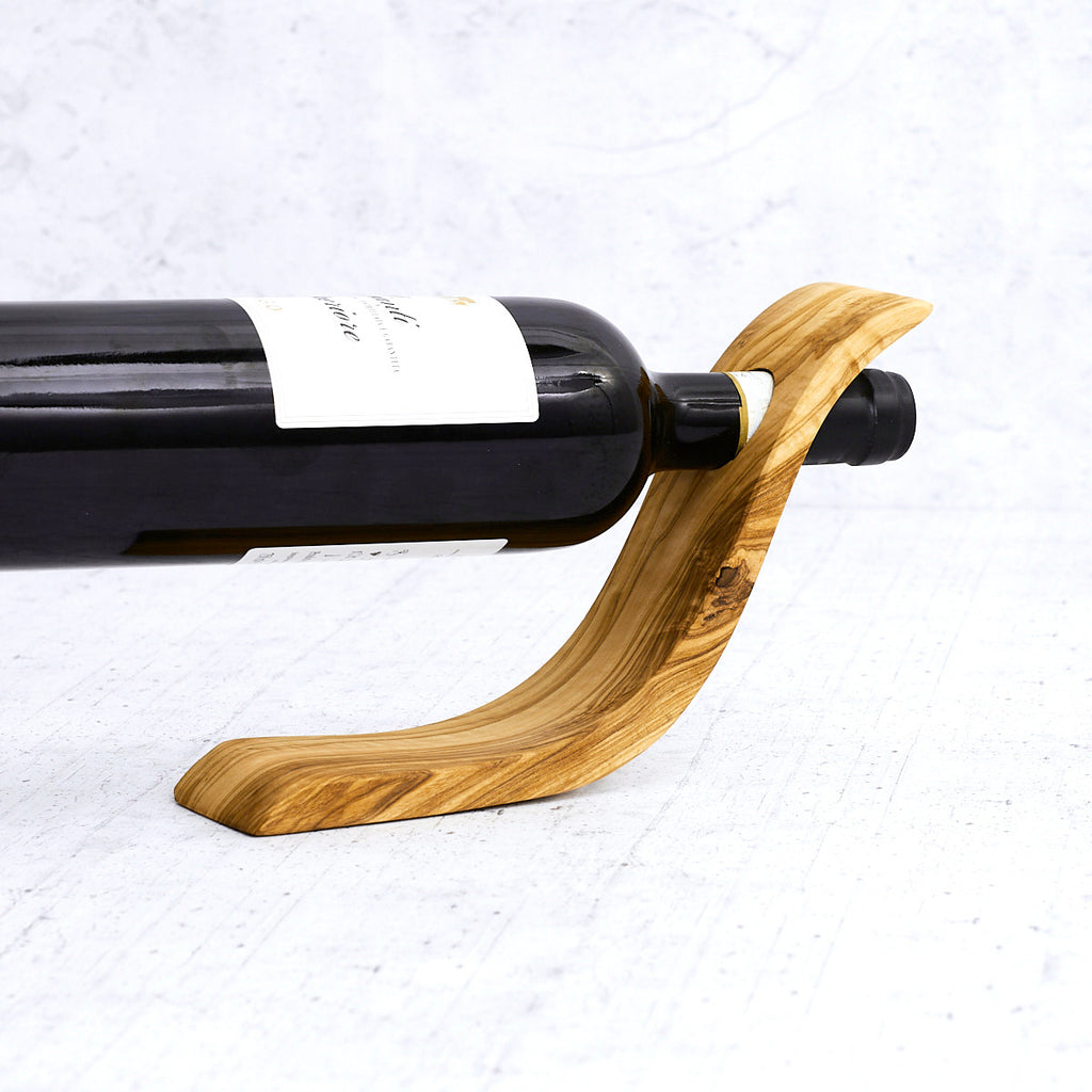 "Essse" olive wood bottle holder
