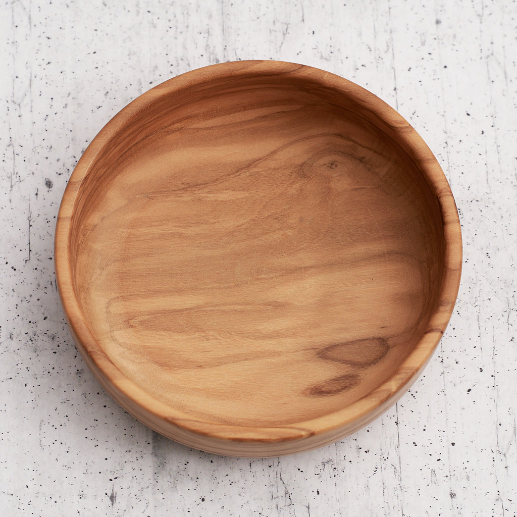 Olive wood oil lamp