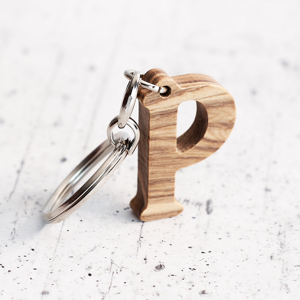 Keychain with initial "P"