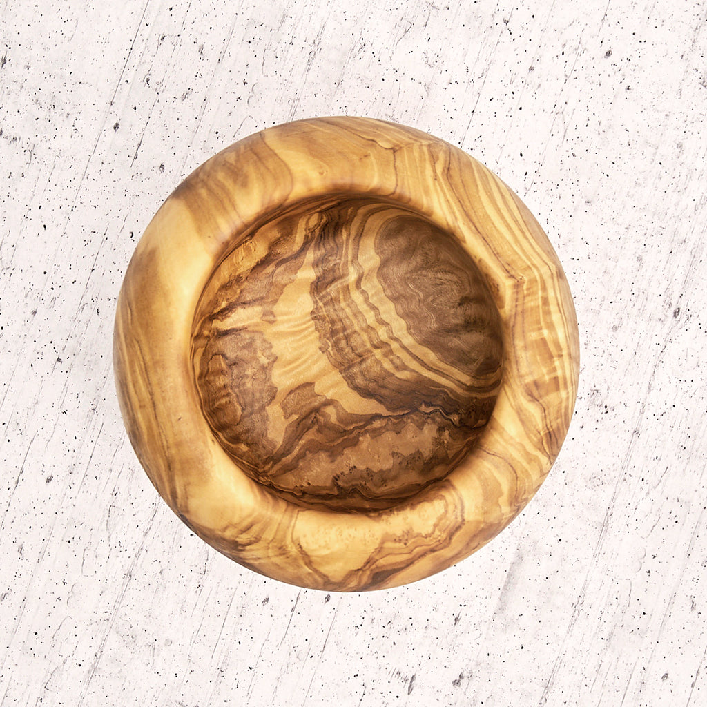 Domed olive wood mortar