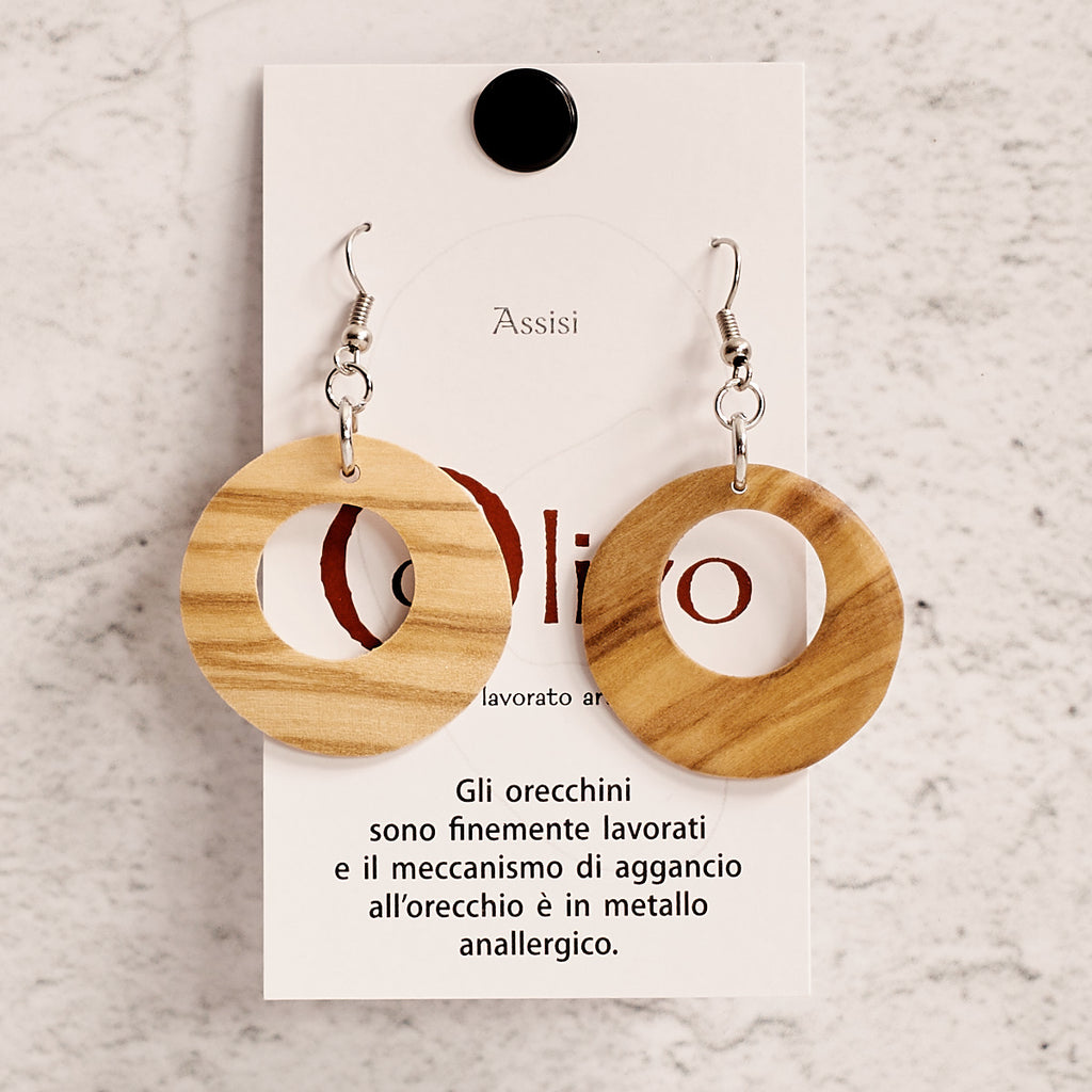 Orecchini in legno di olivo Emma