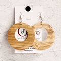 Lisa. Wooden earrings in olive wood
