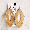 Mia. Olive wood earrings