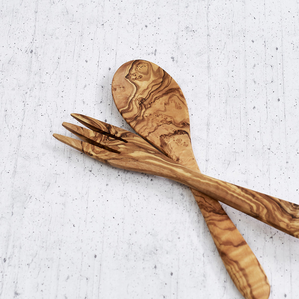Classic olive wood cutlery set