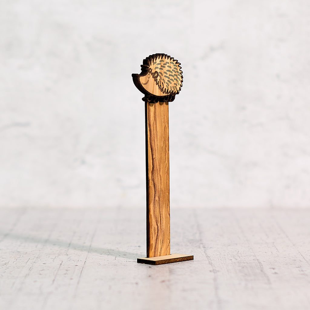 Olive wood hedgehog bookmark