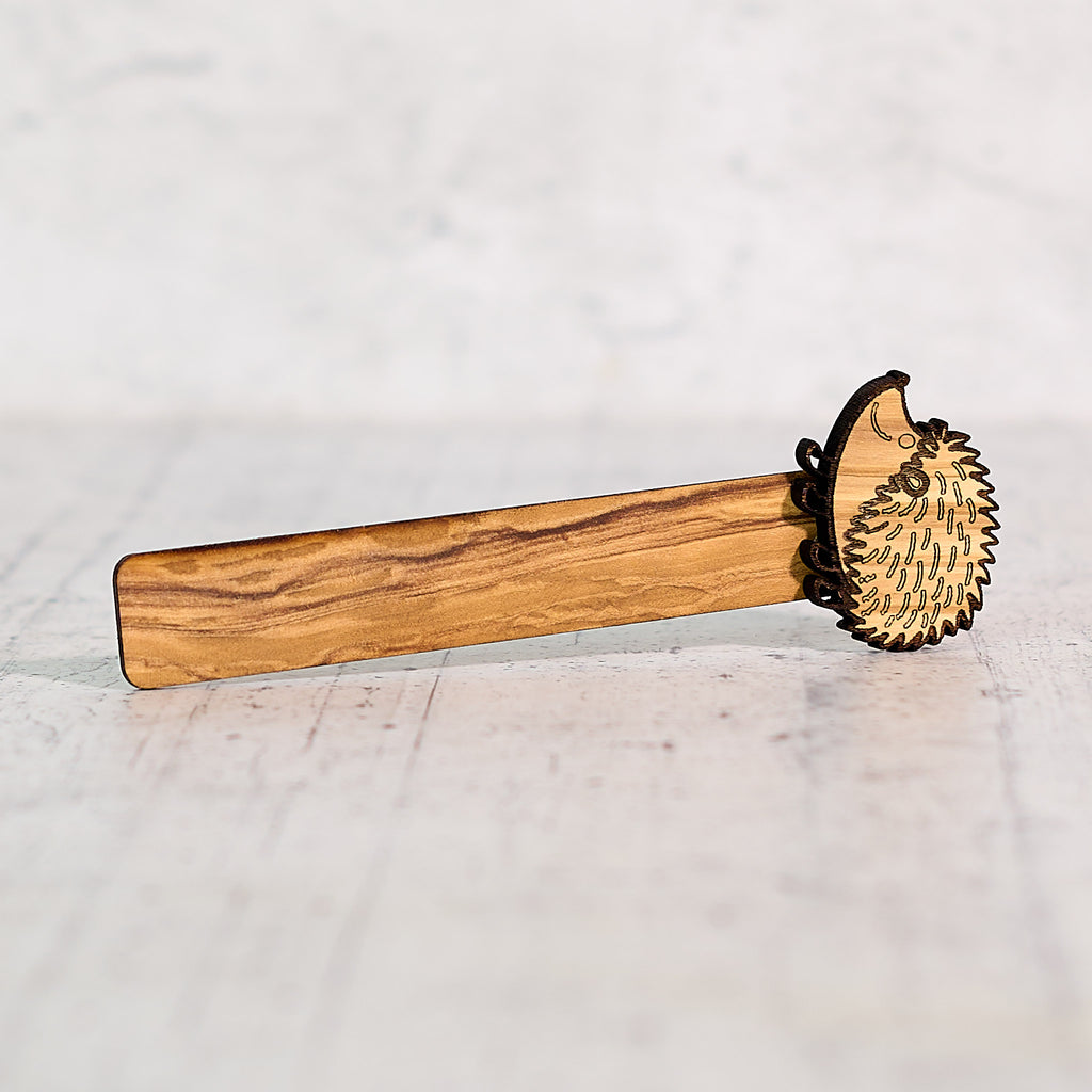Olive wood hedgehog bookmark
