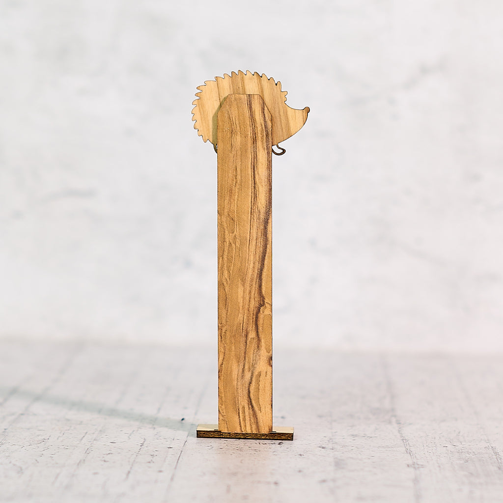 Olive wood hedgehog bookmark