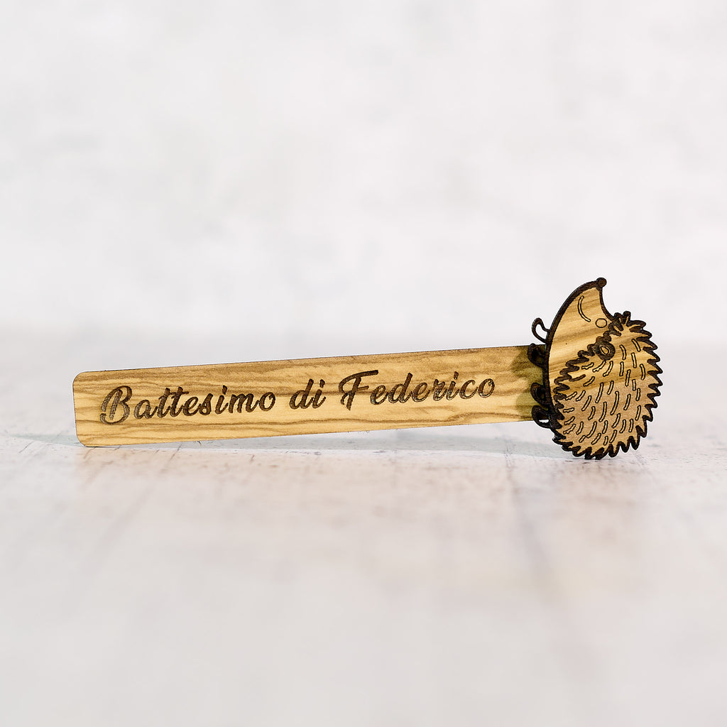 Olive wood hedgehog bookmark