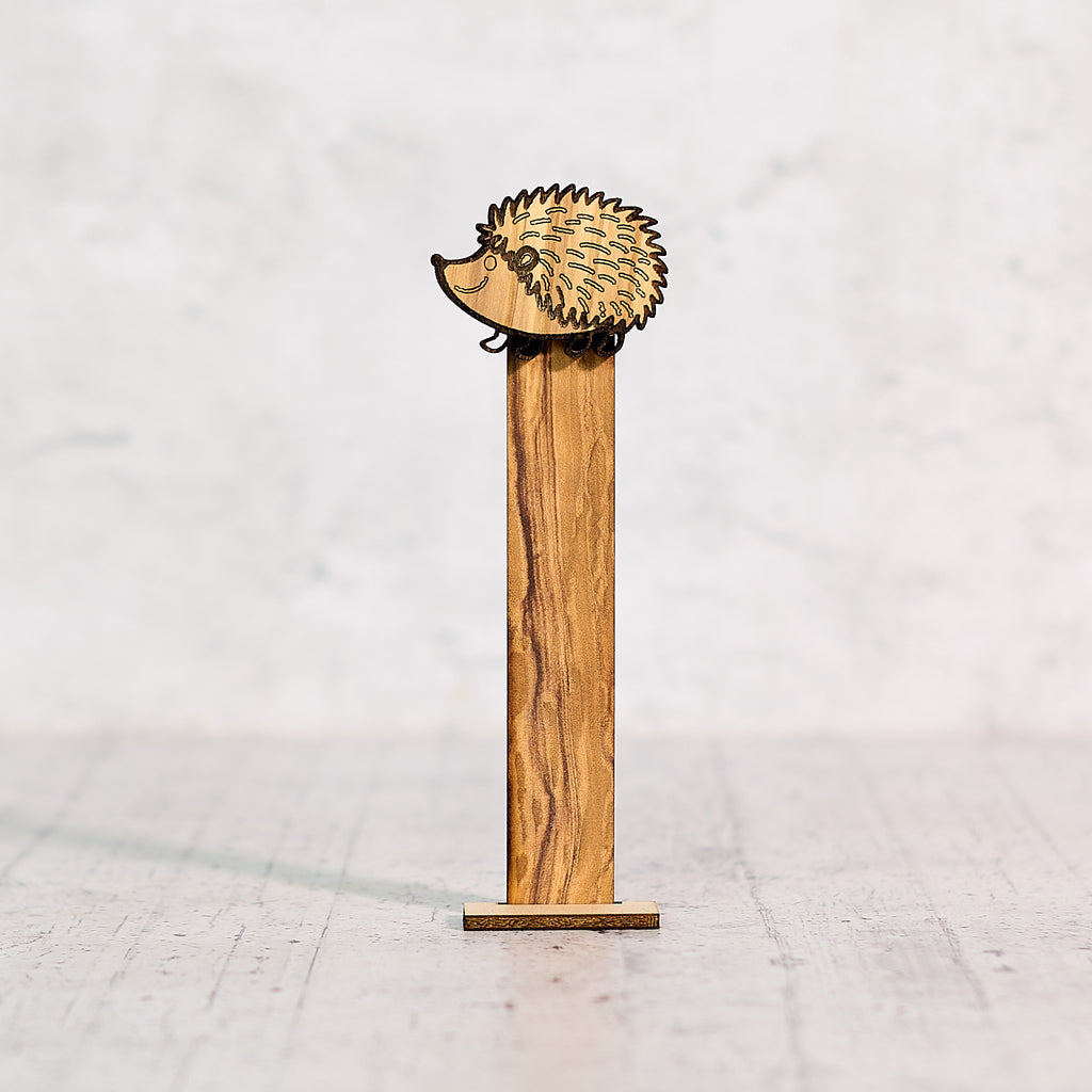 Olive wood hedgehog bookmark