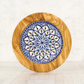 Coaster - olive wood and ceramic coaster