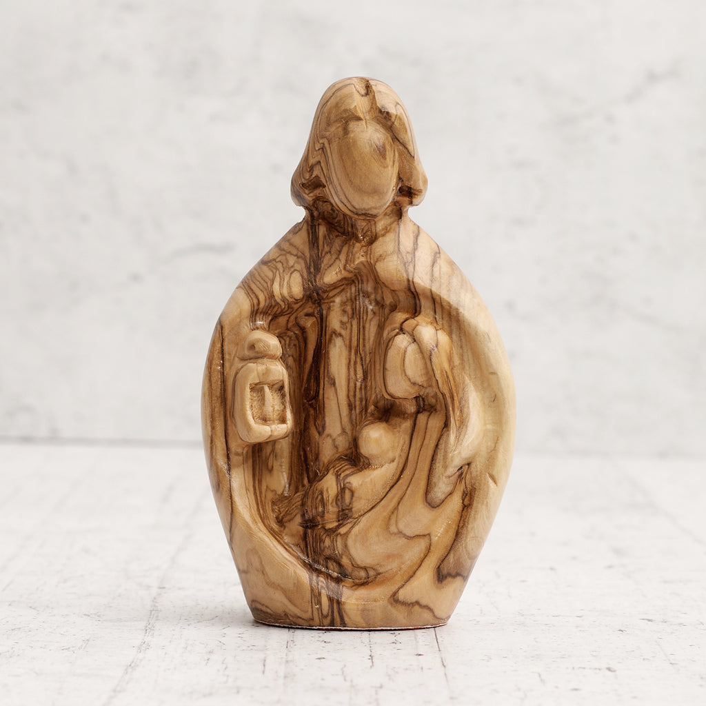 Holy Family in olive wood - hand carving